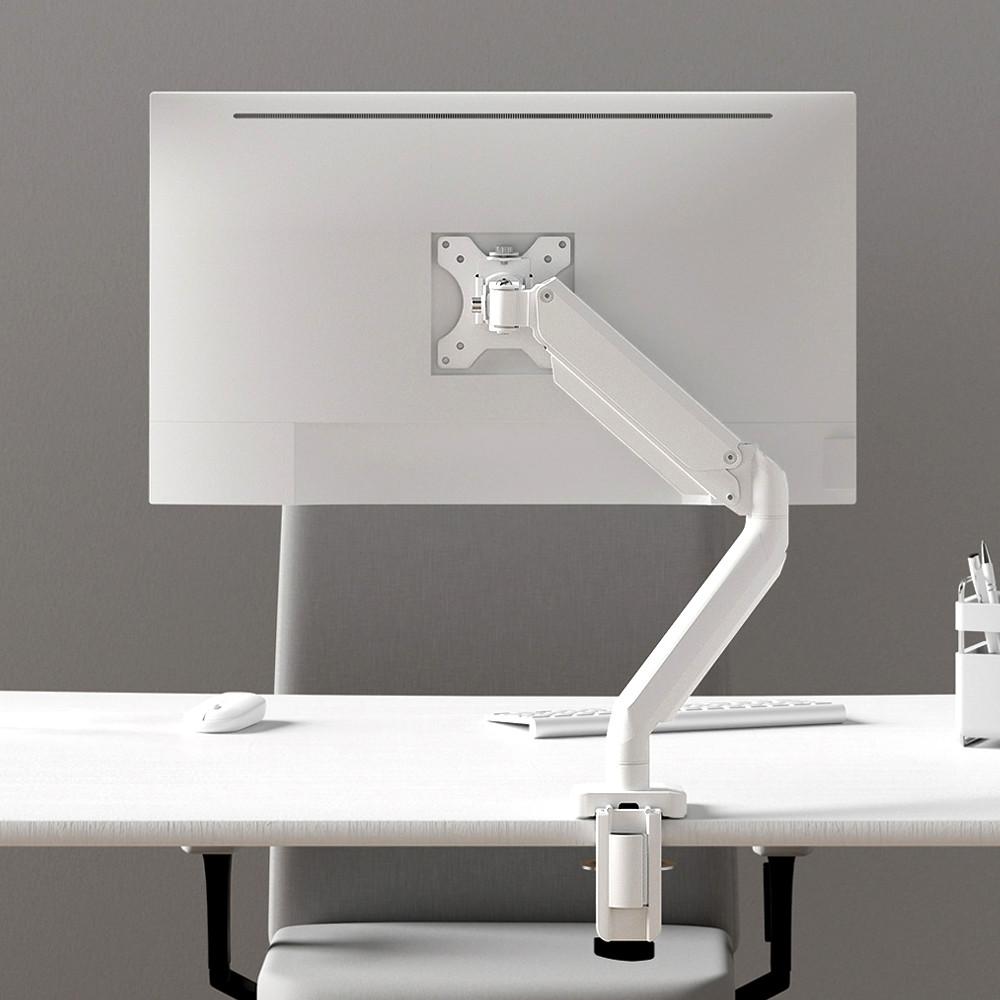 펠로우즈 PT 싱글 모니터암 거치대 화이트 USB 3.0포트+32인치+고품질 가스스프링