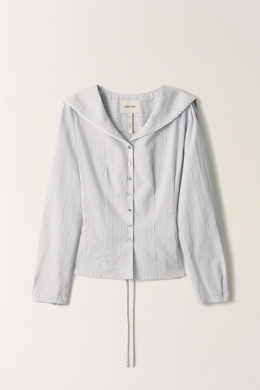 세일러 카라 블라우스 (Blue stripe)_2FFUBL01