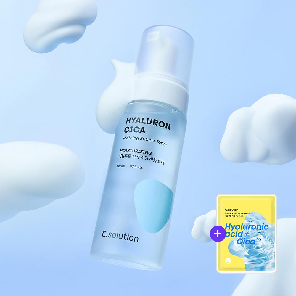 [닷솔루션] 씨솔루션 히알루론 시카 수딩 버블 토너 150ml (+수분 마스크 1매 증정)