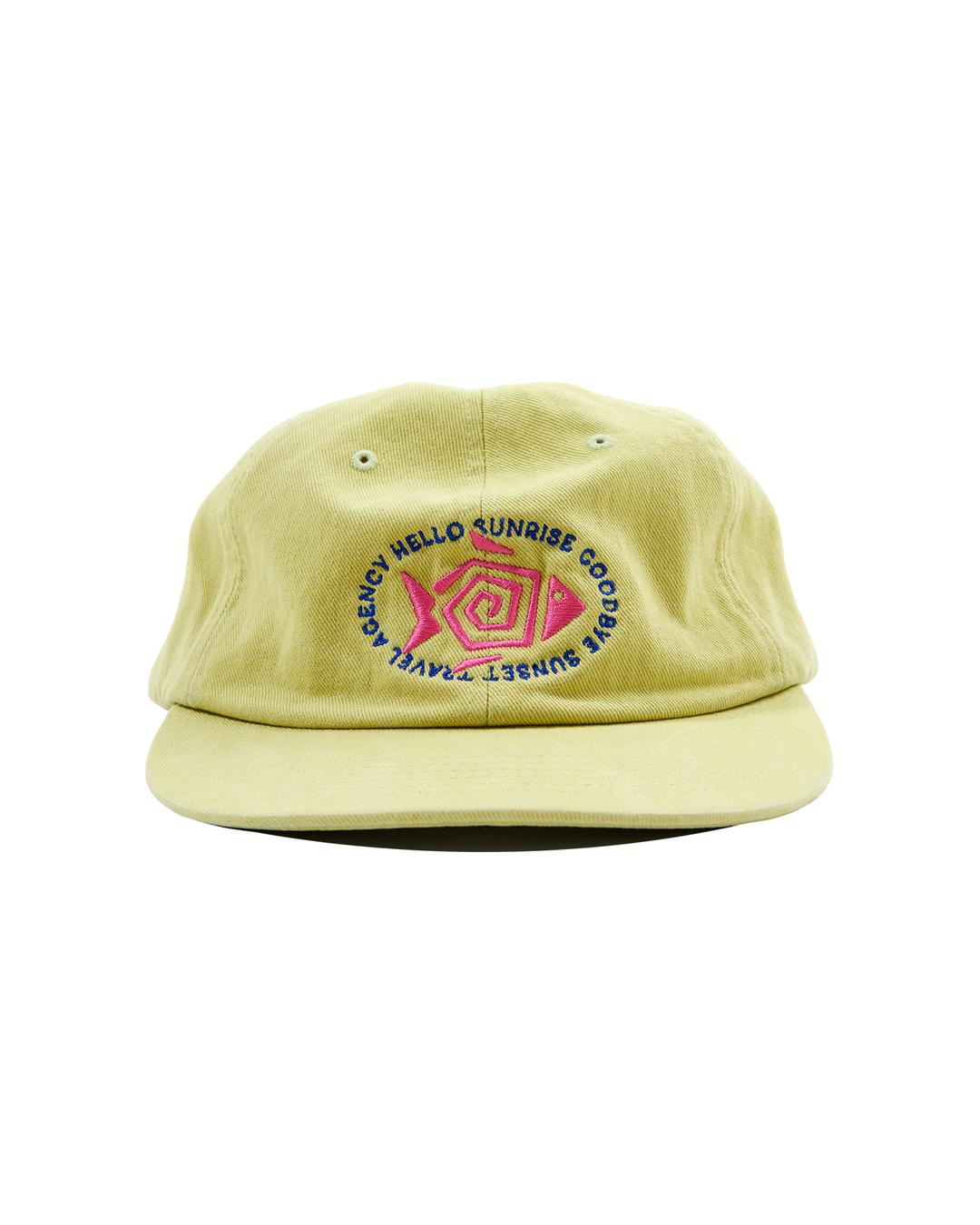Fish Oval Logo Relaxed Fit 6P Cap_Green Sheen