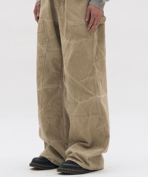 와이드 더블니 카펜터 팬츠 [VINTAGE BEIGE]
