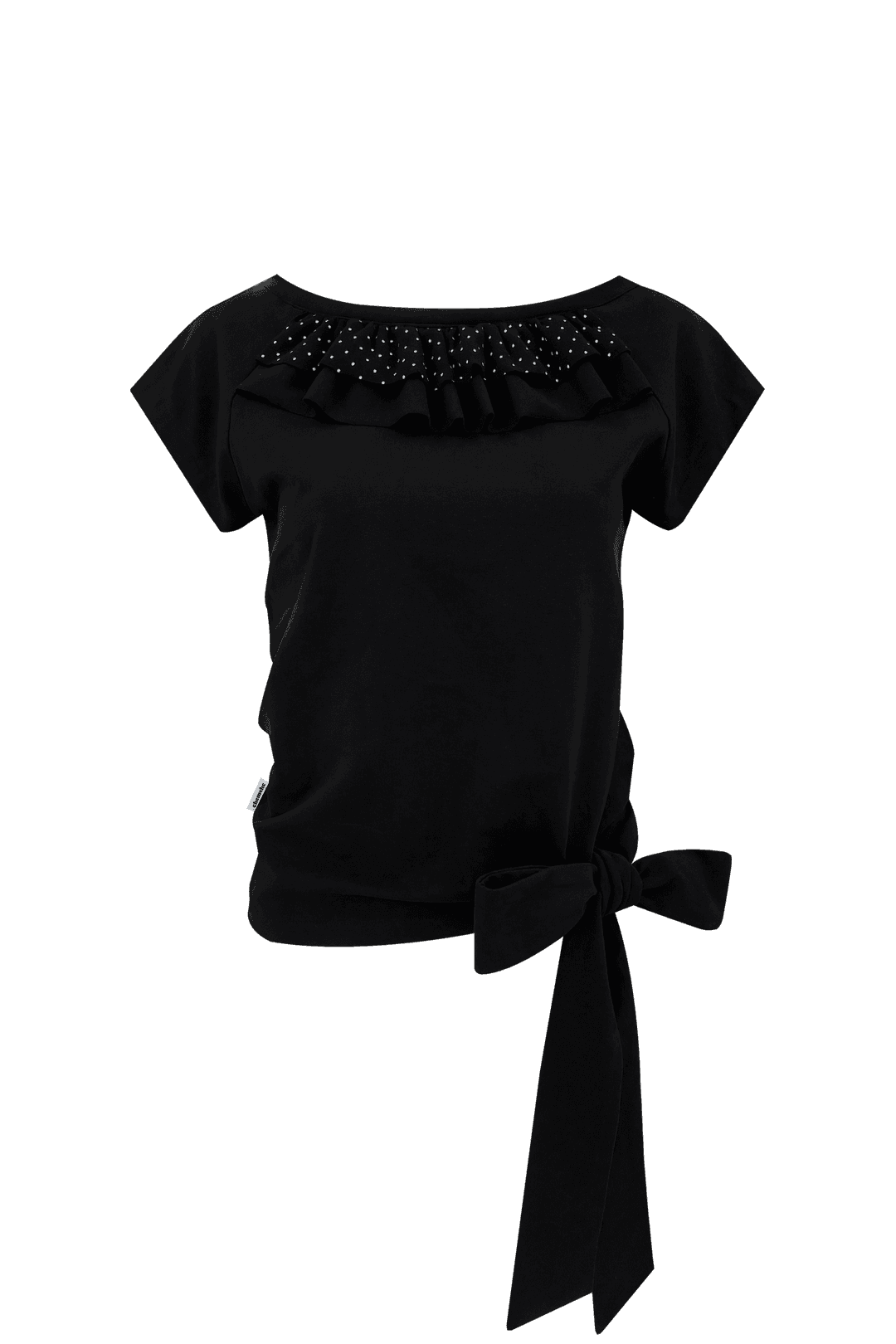 [05.15 순차 출고] FRILL TIE TEE (BLACK)