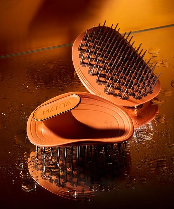 곱슬머리용 만타 헤어브러쉬 오렌지