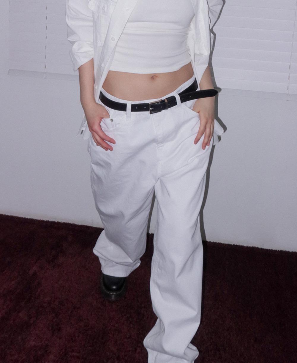 와이드 코튼 화이트진