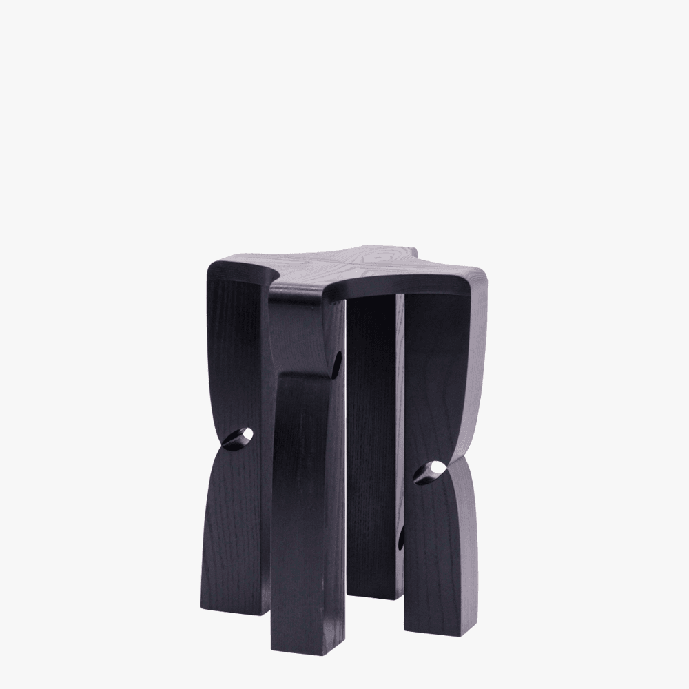 Curly Stool 002 | Black