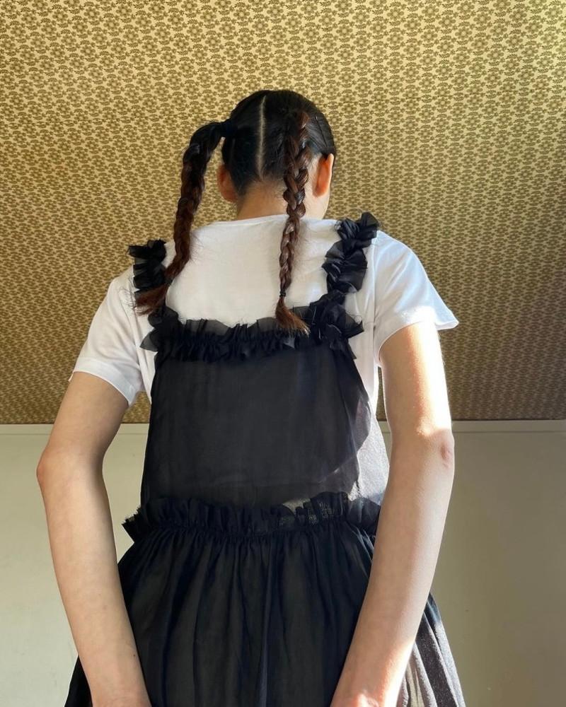 NEU ADULT 노이어덜트 시어 프릴 롱 드레스 원피스 (2color)