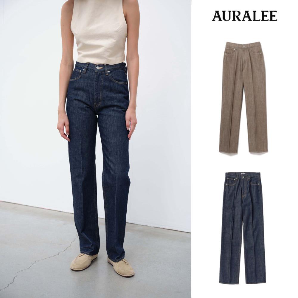 오라리 AURALEE 여성 데님 팬츠 HARD TWIST DENIM 5P PANTS
