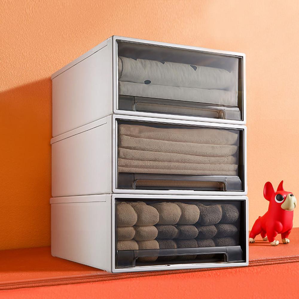 리빙박스 수납정리함 플라스틱 슬라이딩 서랍 투명 다용도 수납함 옷장정리 장농 옷정리 3518