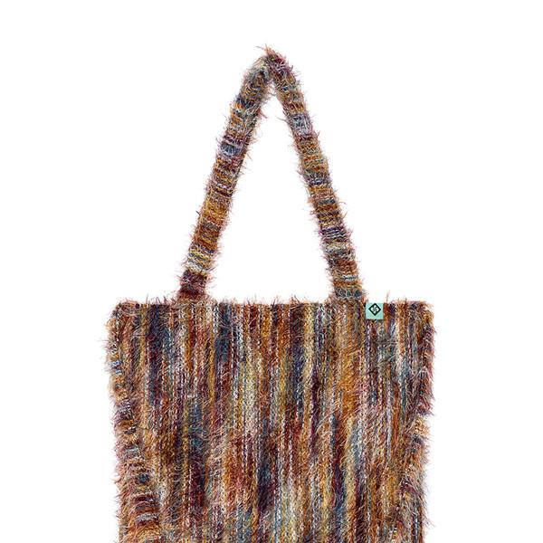 KNIT STRIPE TOTE BAG / orange