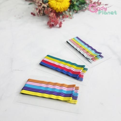 [당일출고 10개입 ]  가는실핀 옆머리 실핀 얇은 컬러 데일리 앞머리 색깔 실삔 캔디플래닛