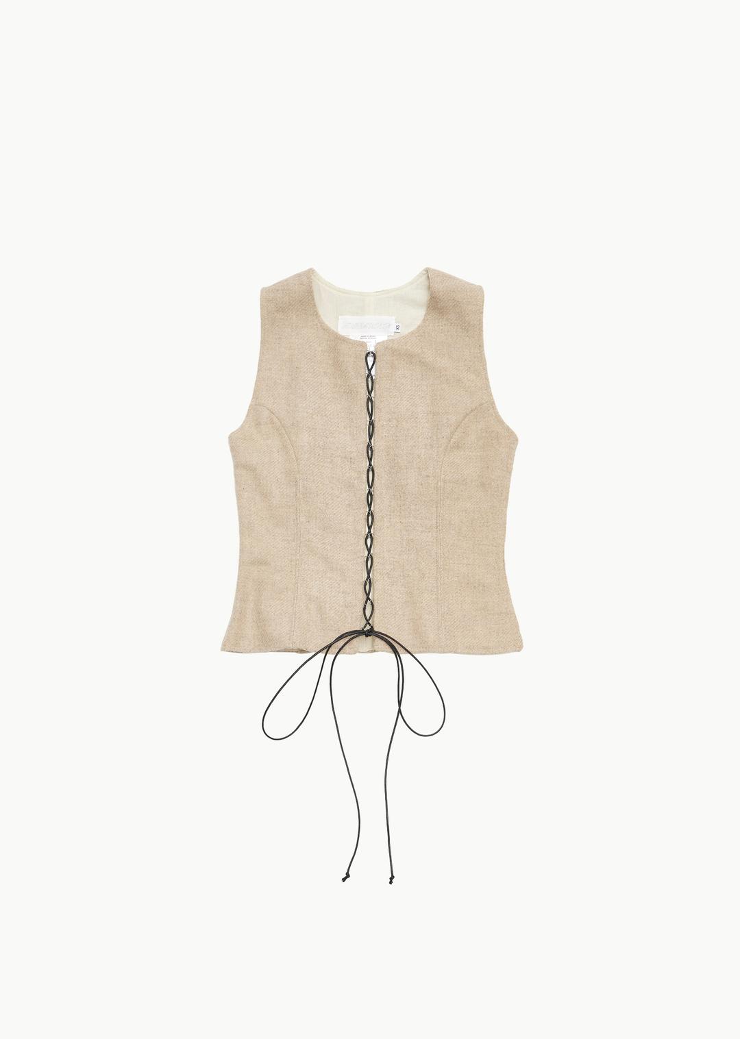 woollen gilet, beige