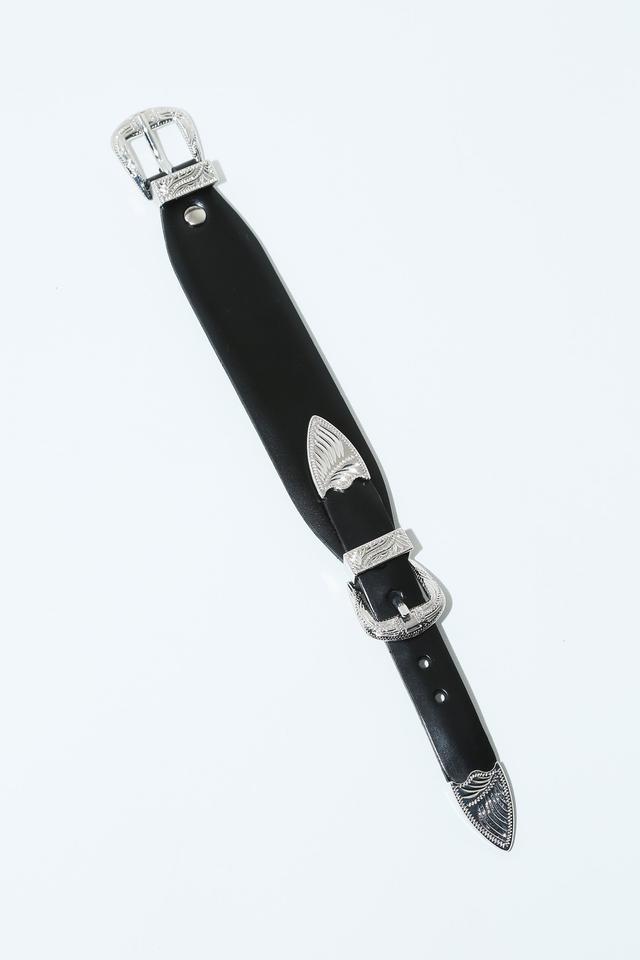 DOUBLE BUCKLE BANGLE - Black / ONE