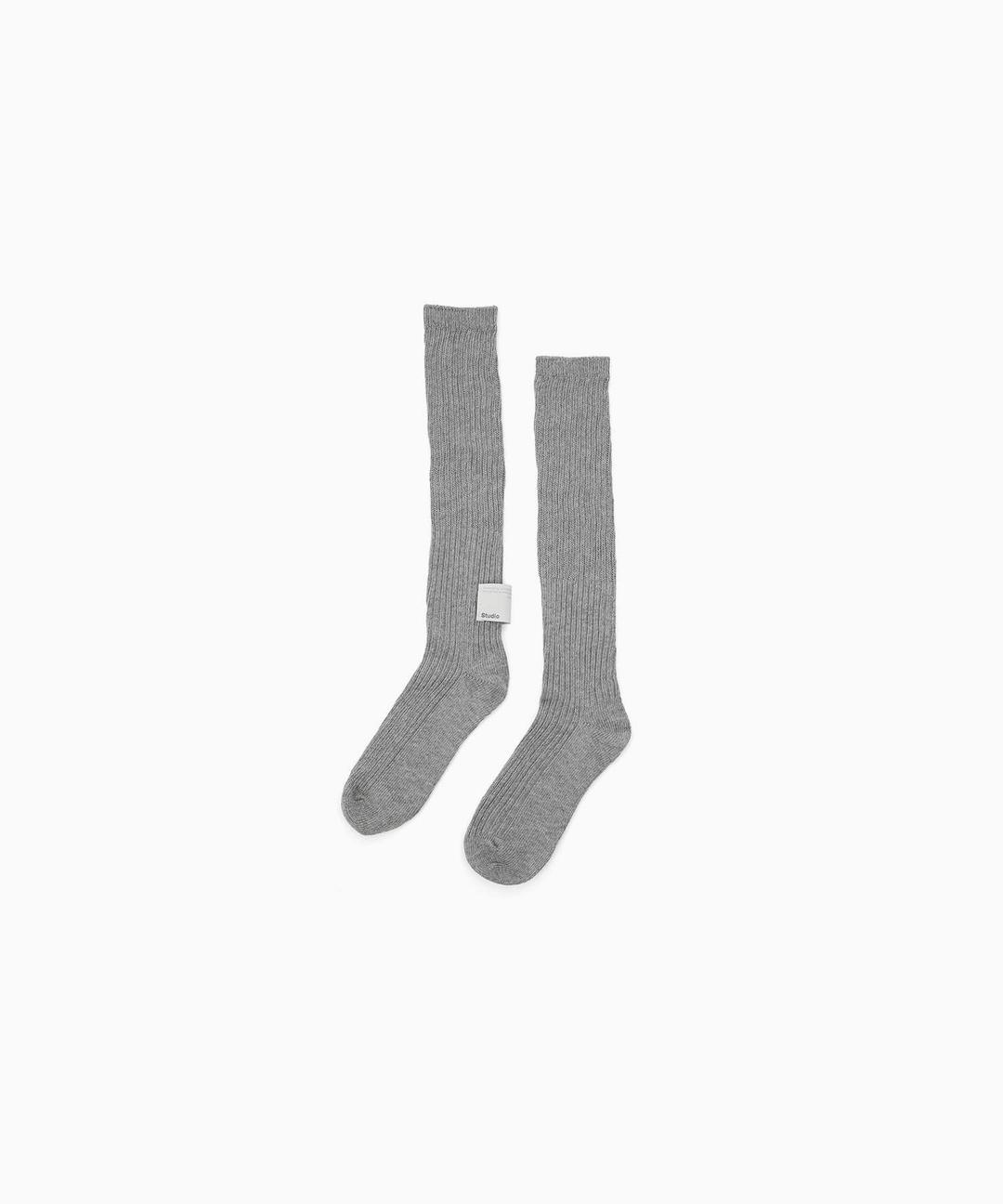 STRUCTURE KNEE SOCKS / S LABEL / GREY