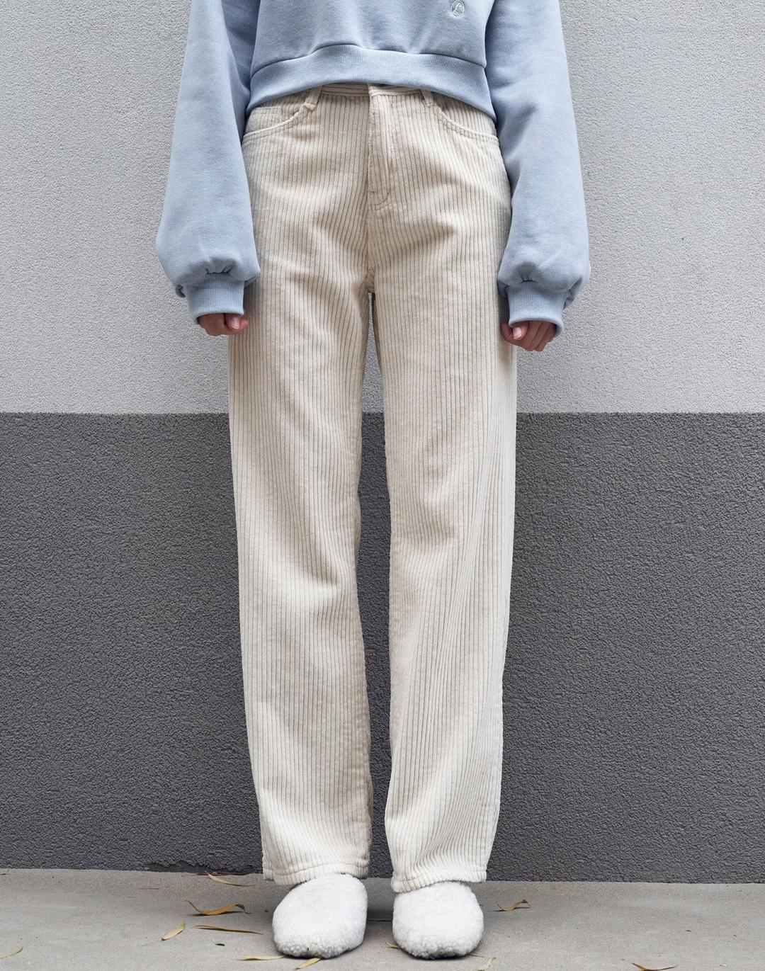 빈티지 코듀로이 코튼 팬츠 - 크림