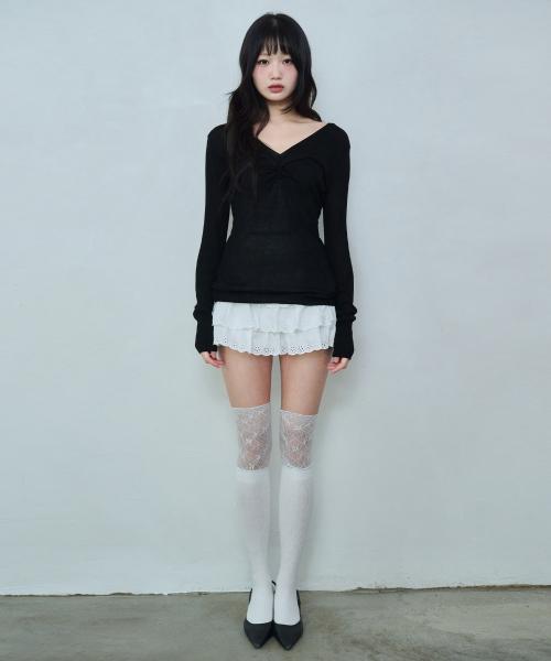 아이리 셔링 니트 [BLACK]