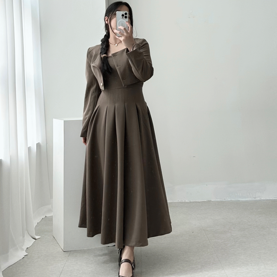 ♥자체제작♥ F~XXL DAM 원피스+자켓 투피스 세트