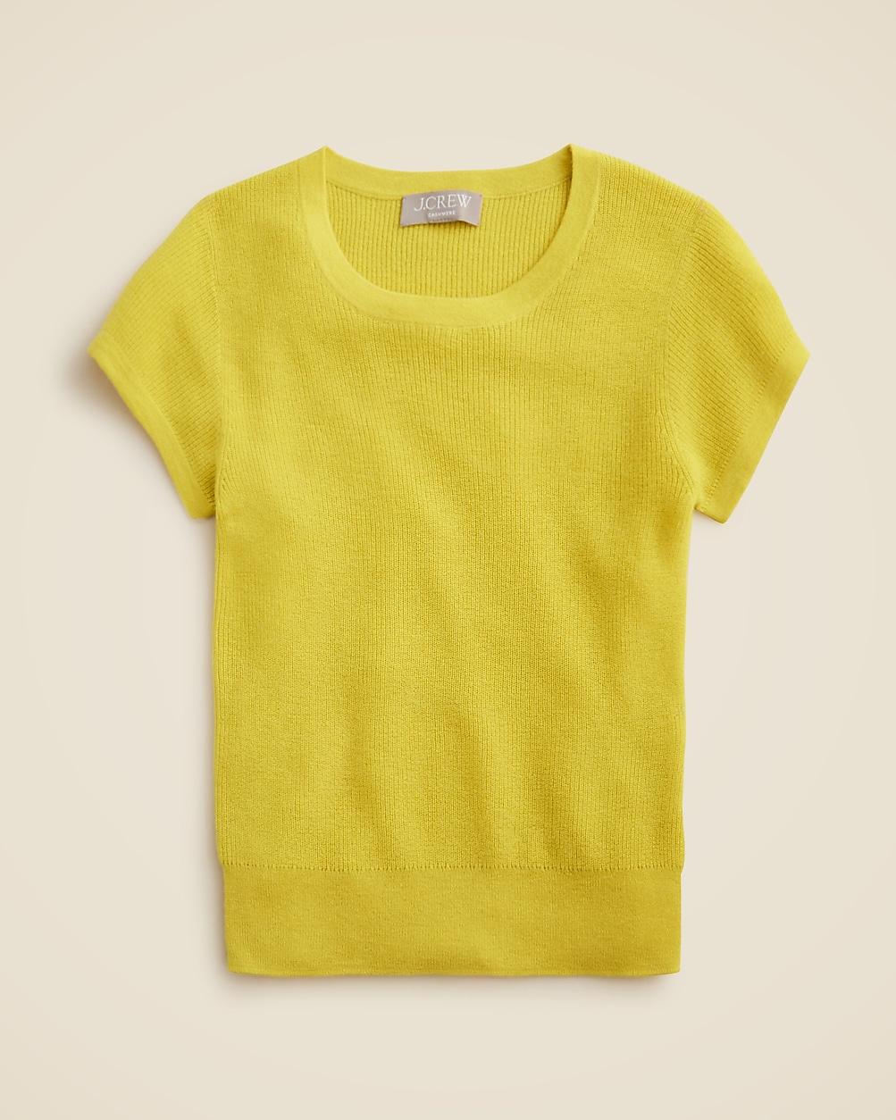 Ribbed featherweight cashmere T-shirt