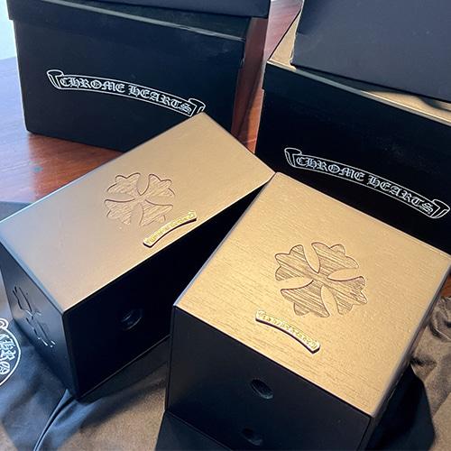 chrom silver label wood tissue box