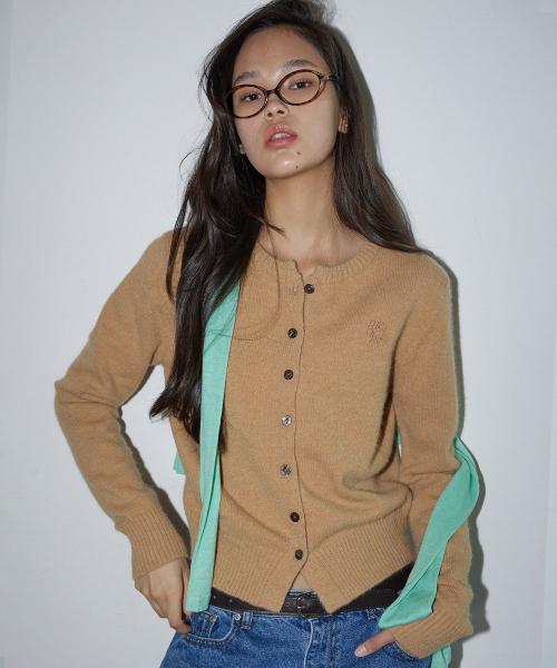 베이직 울니트 가디건 웜 베이지