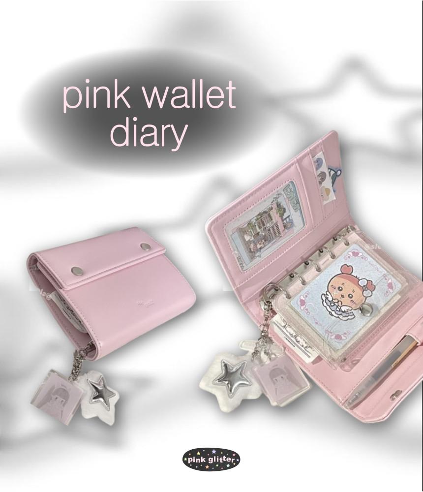 pink wallet diary 핑크 월렛 5공 다이어리 지갑 m5 a8 카드 수납 포카