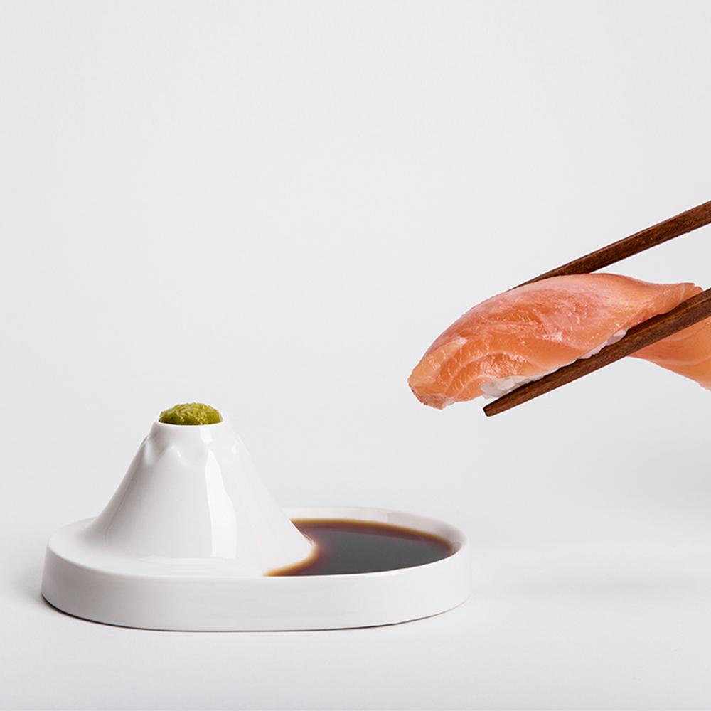 테일 도자기 후지산 간장 종지