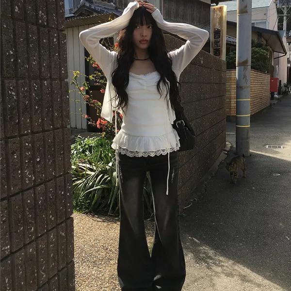 [고퀄🤍/유사제품주의/SET] 베럴 레이스 레이어드 나시 가디건 세트 (2color)