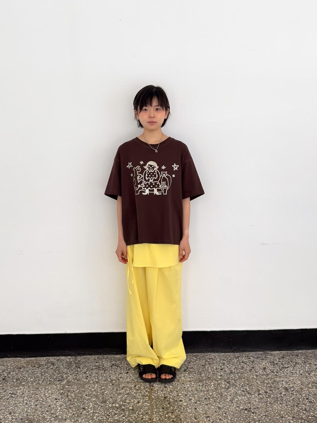 LAYERD WRAP PANTS - LEMON