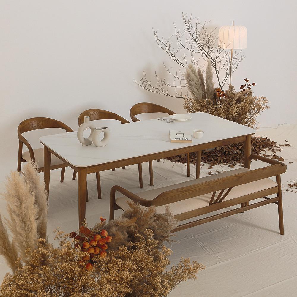 베른 포세린 통 세라믹식탁 4인용,6인용 세트 1400 1600 1800