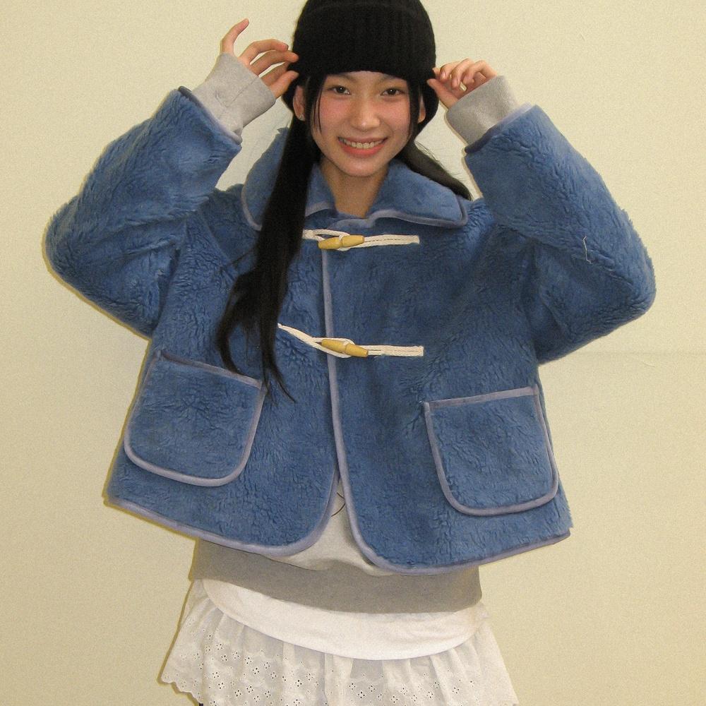DUMBLE SHORT DUFFLE MUSTANG JACKET DUSTY BLUE