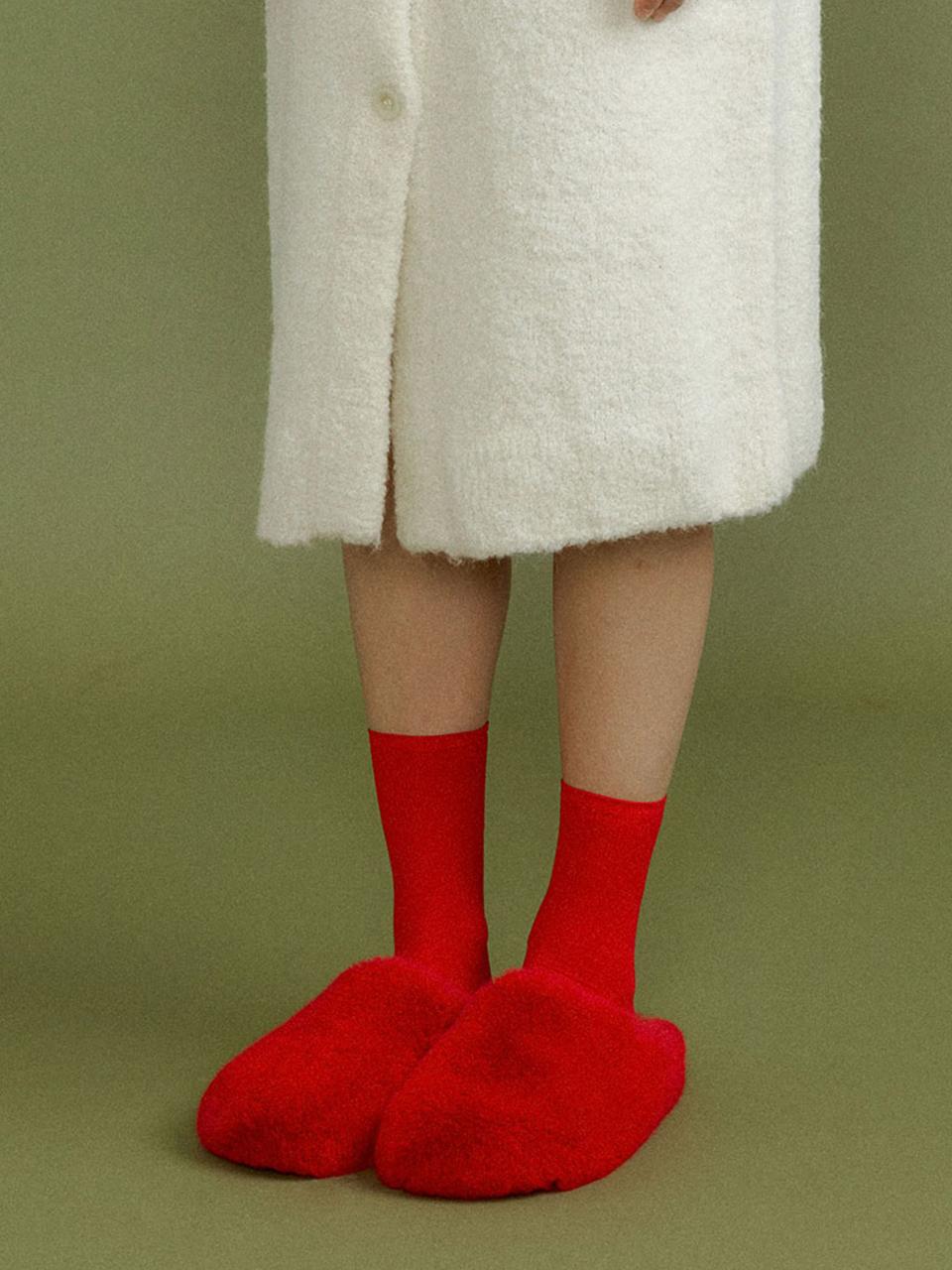 FUZZYSTEPS Roundtoe shoes red