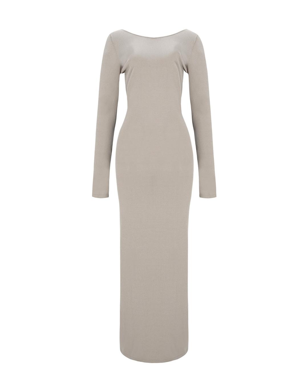 CS BACK OFF MAXI KNIT DRESS-027 (BEIGE)