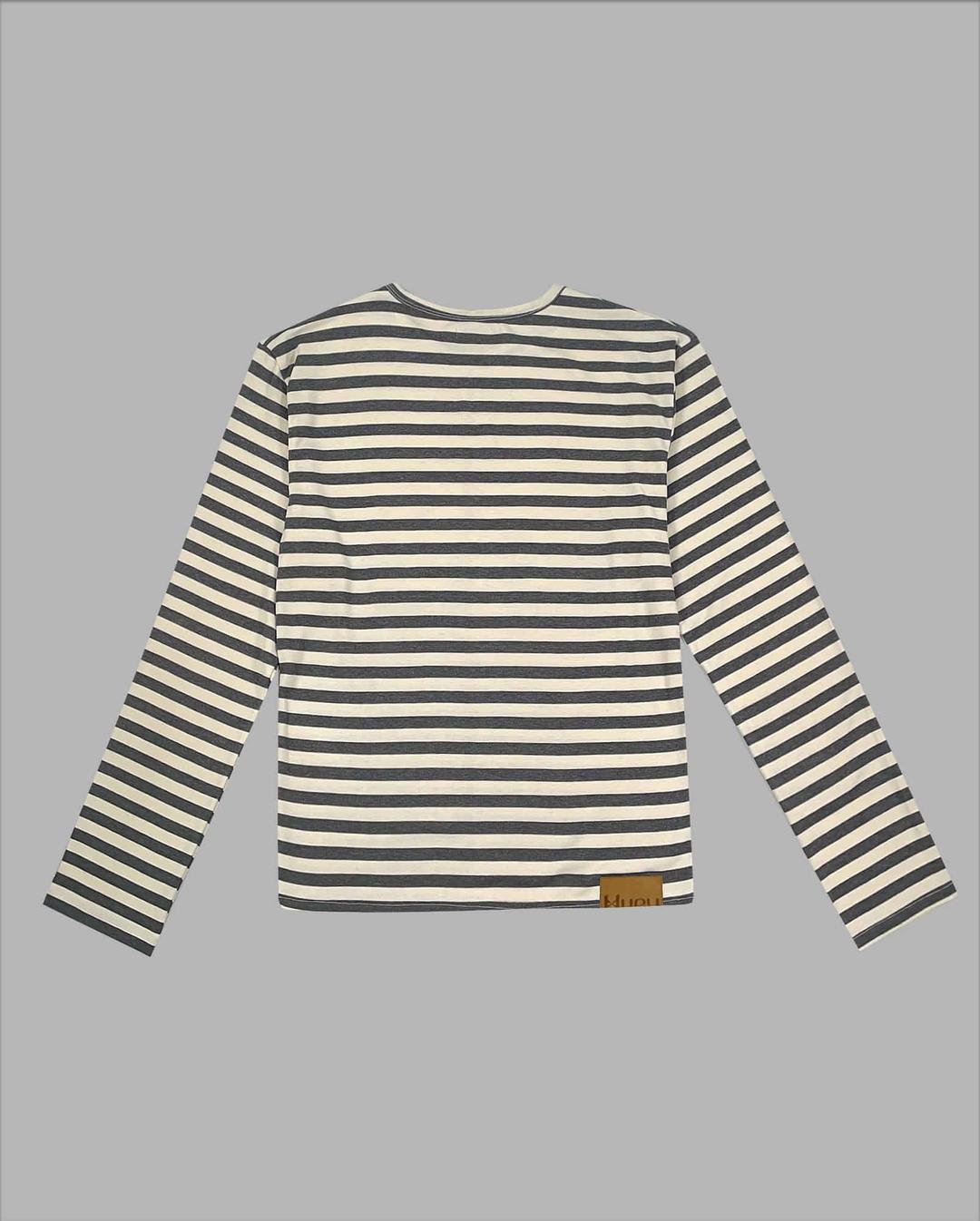 STRIPE BORDER TEE GREY
