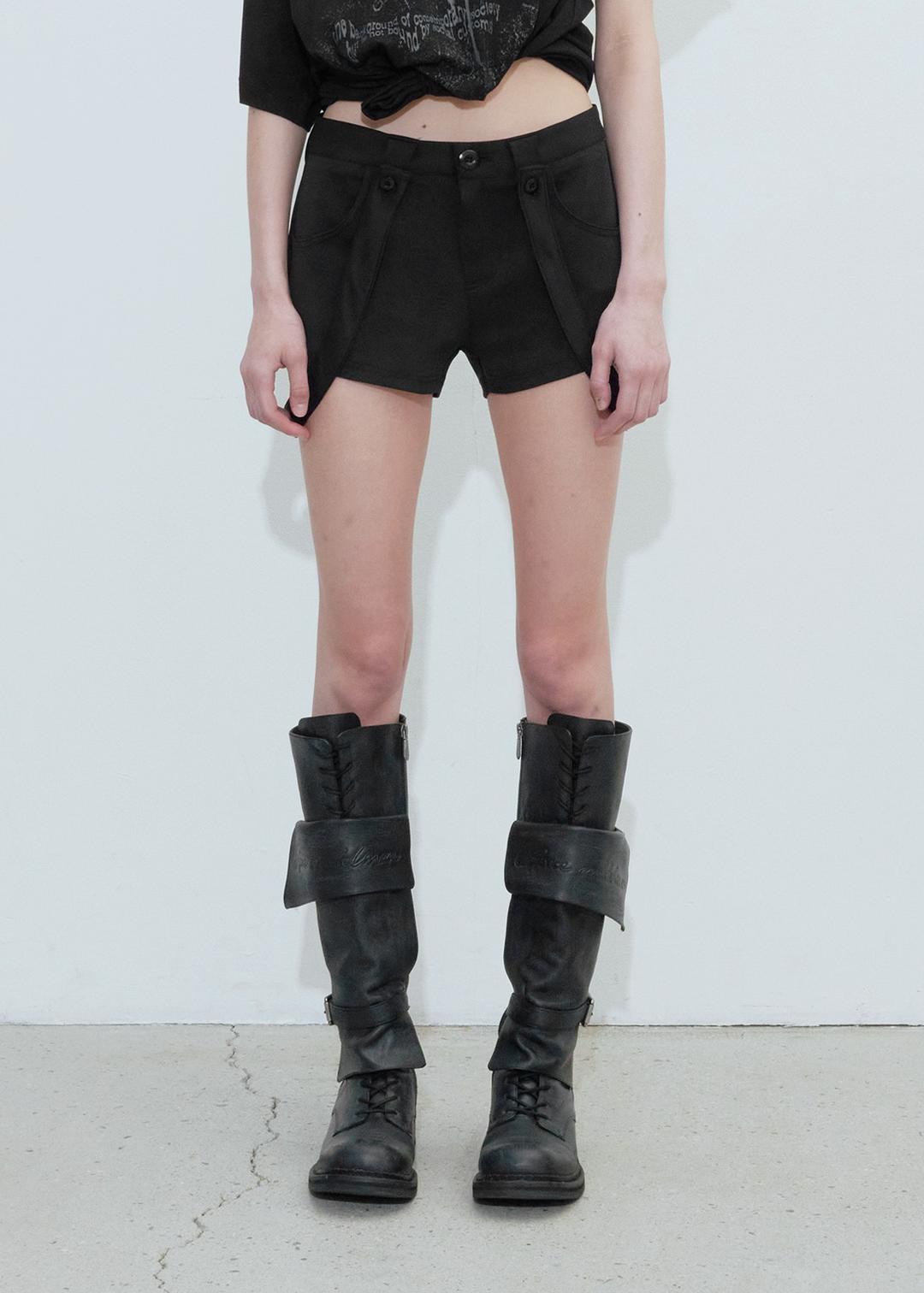 OVERALLS JERSEY SHORTS, BLACK