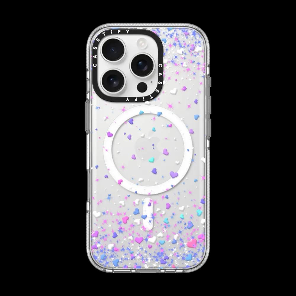 Blue Purple Hearts Rain Transparent