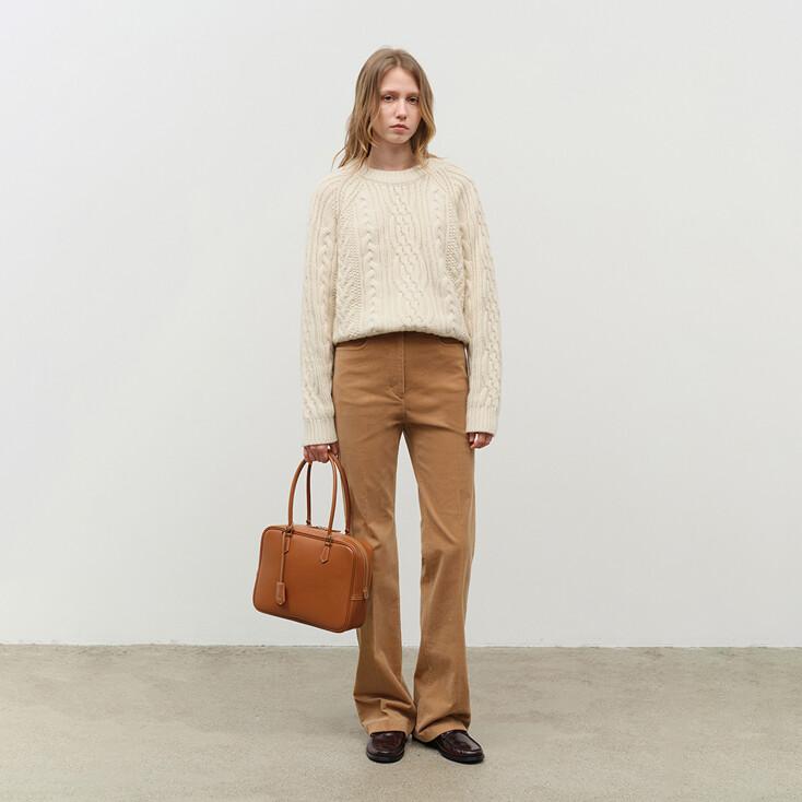 70S SEMI-FLARE CORDUROY SLACKS BEIGE_UDPA4D230I2