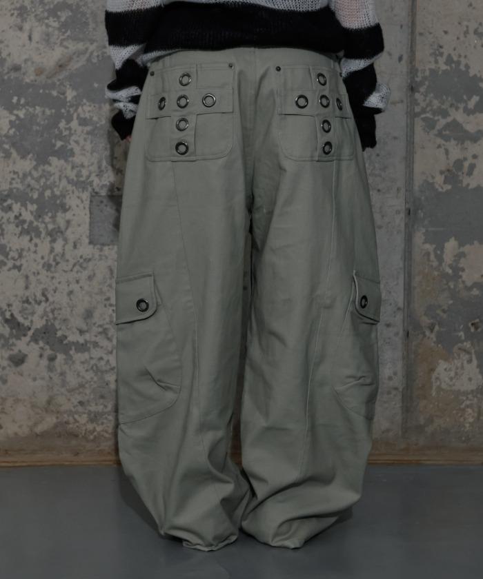 CROSS POCKET CARGO PANTS (ASH KHAKI) F25ZD976