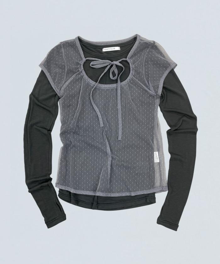 3-WAY DOT LAYERED LONG SLEEVE (GRAY)_F24ZB071