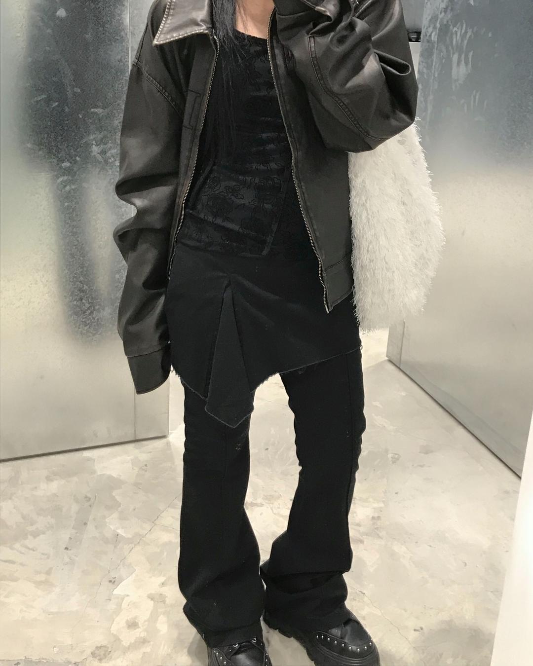 하몽 Layered washing skirt pants