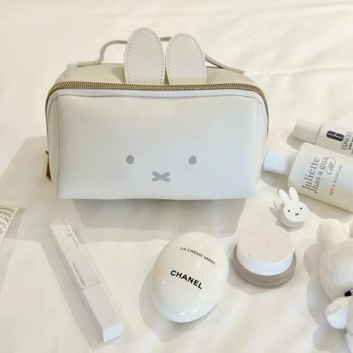 미피 심플 고급 스퀘어 파우치 화장품 파우치