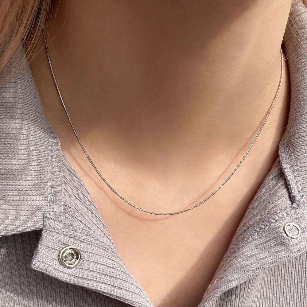 [전체 써지컬스틸] 베이직 스네이크 체인 목걸이