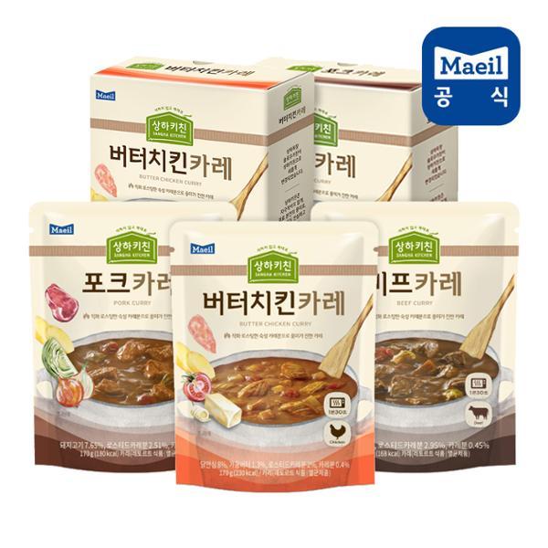 상하키친 비프/포크/버터치킨카레(170g) 3종 3개입*2박스