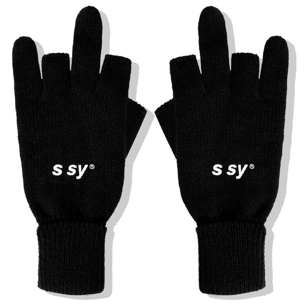 logo finger cross gloves
