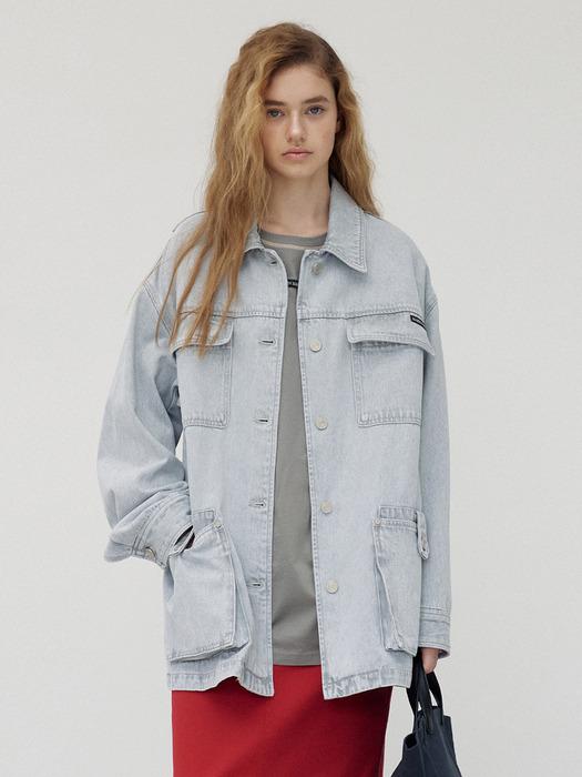 Washed Work Jacket, Light Grey