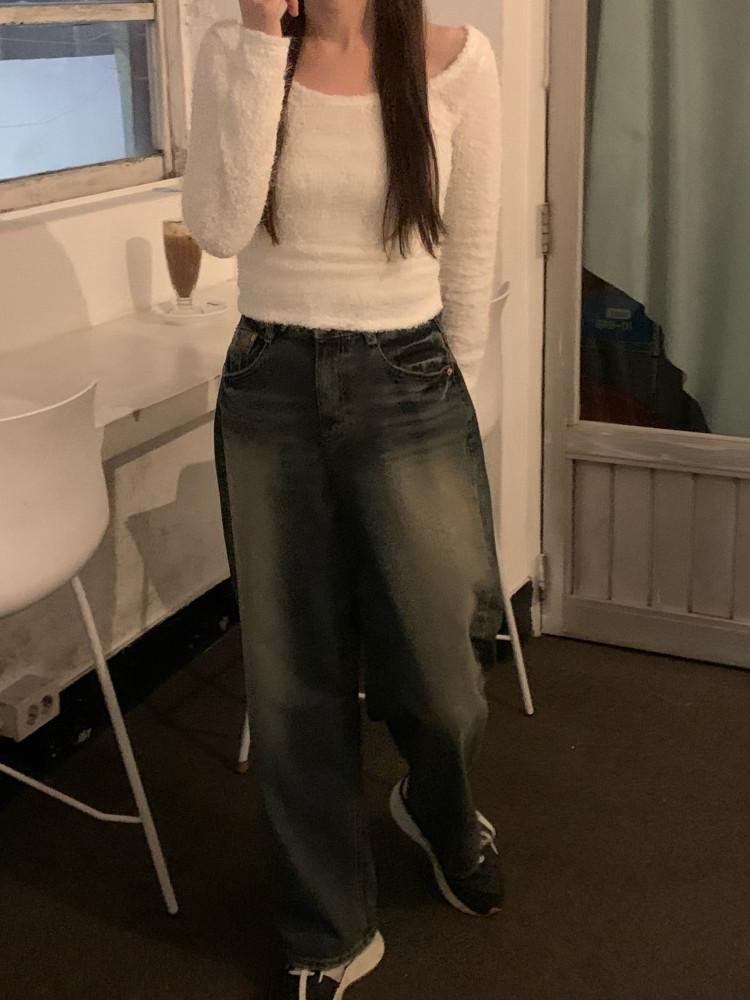 와이드팬츠ver 골반팬츠 ::골반보정/골반/와이드팬츠/와이드/청바지/바지/청/중청 : 시즌플레이트