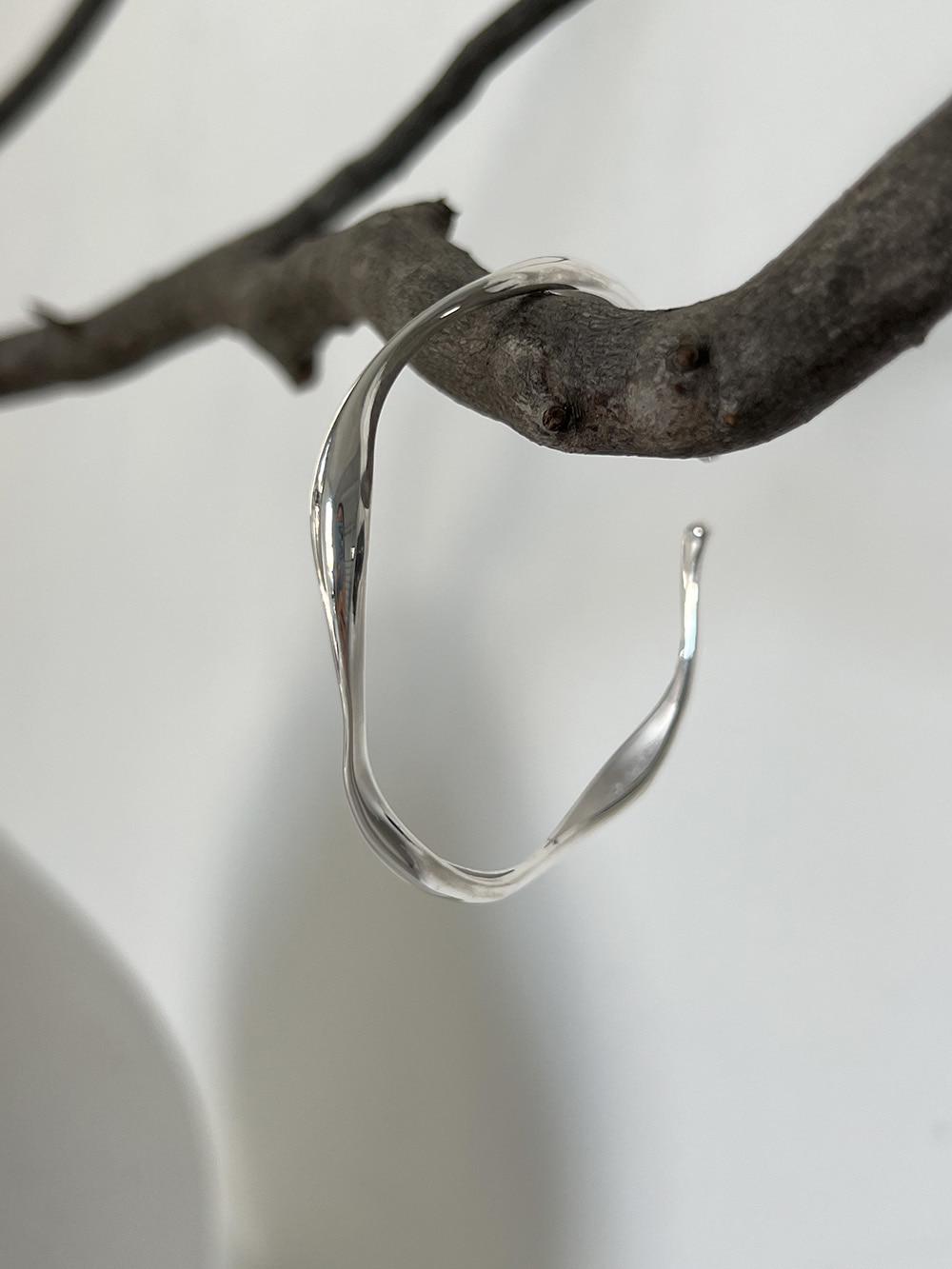 [92.5 silver] Wave bangle