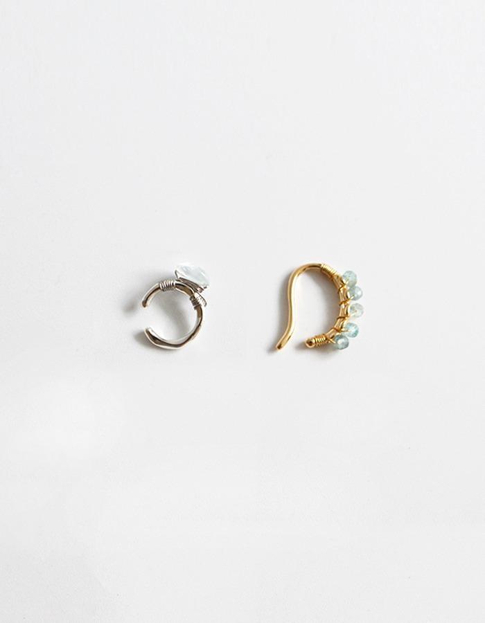 suzuran) Aquamarine earcuff (curve / ring) _ 재입고