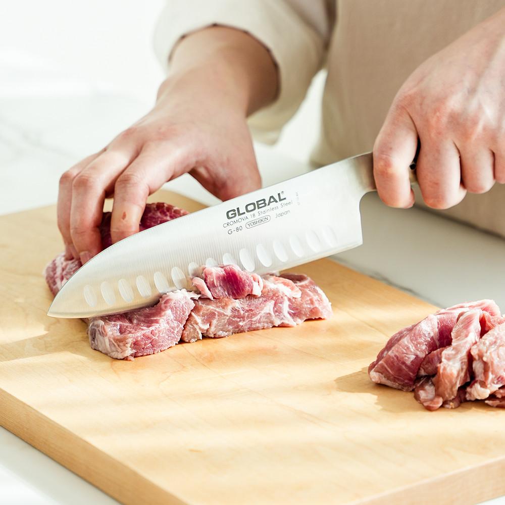 [도착보장] 글로벌나이프 G-80 산도쿠나이프, 딤플 18cm