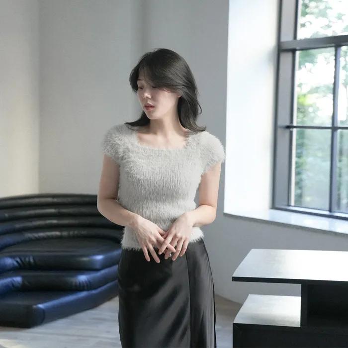 소베르 헤어리 니트 (그레이)