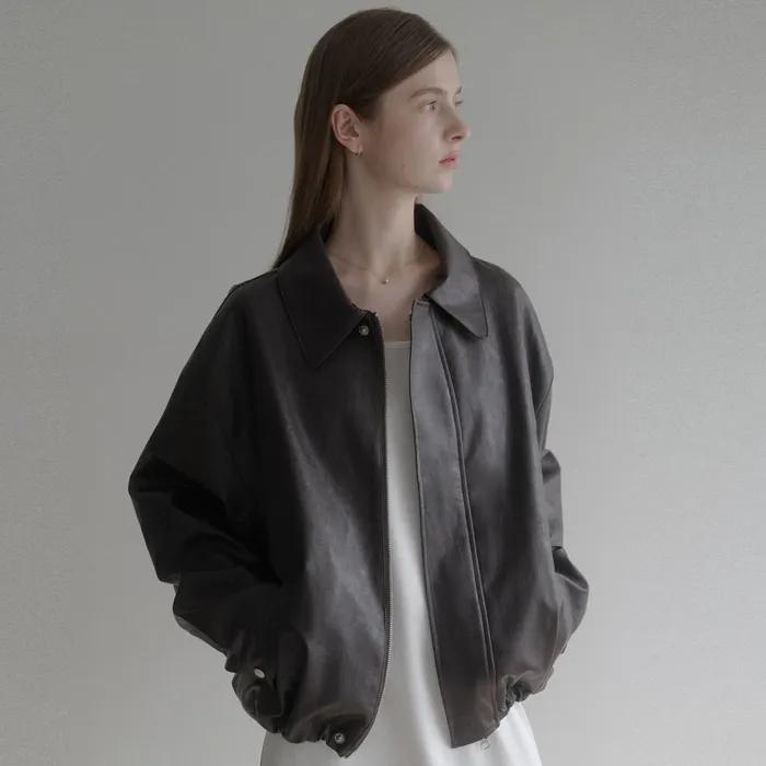 les kara leather jacket_Brown