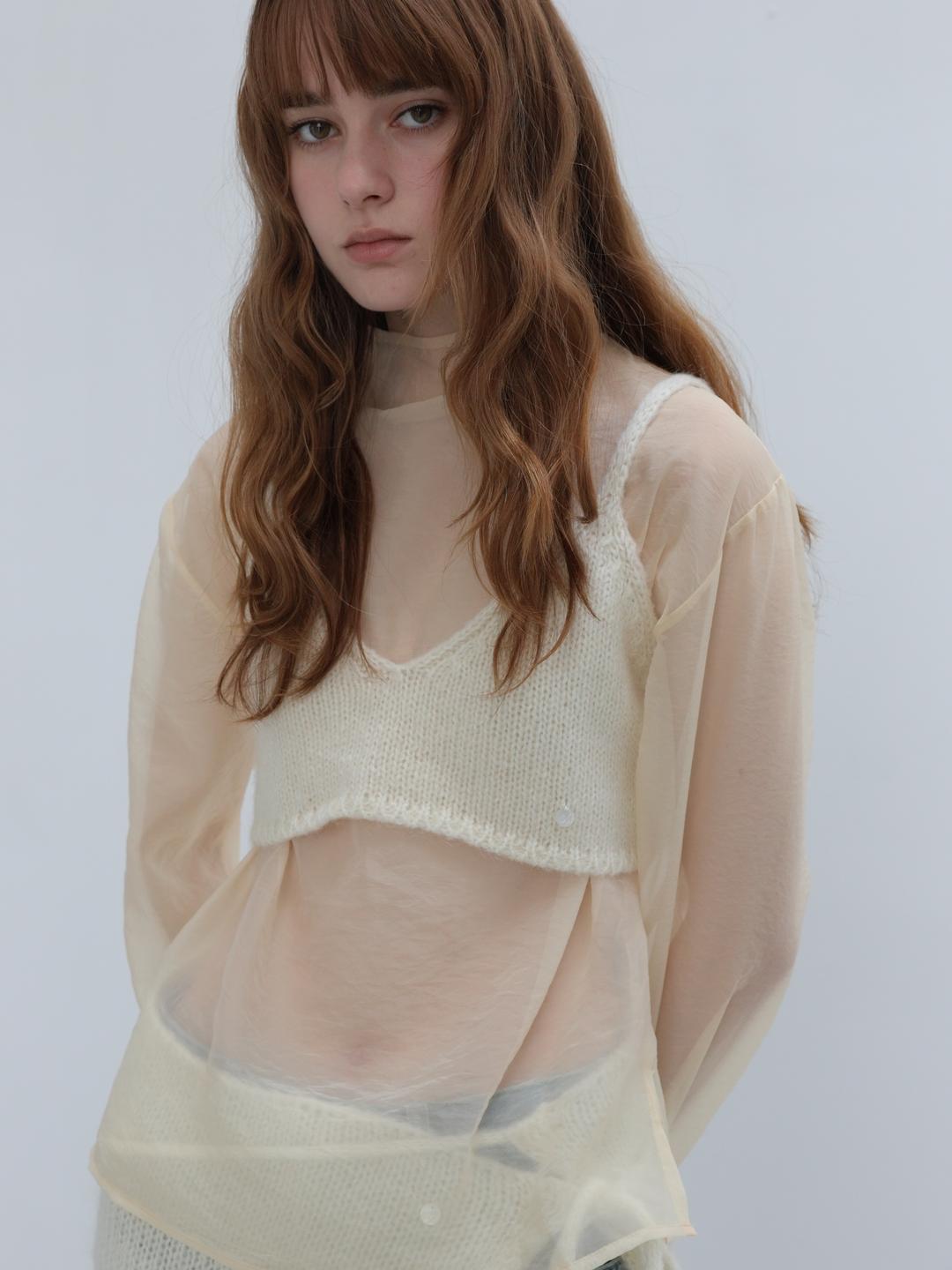 MOHAIR BLENDED BUSTIER TOP